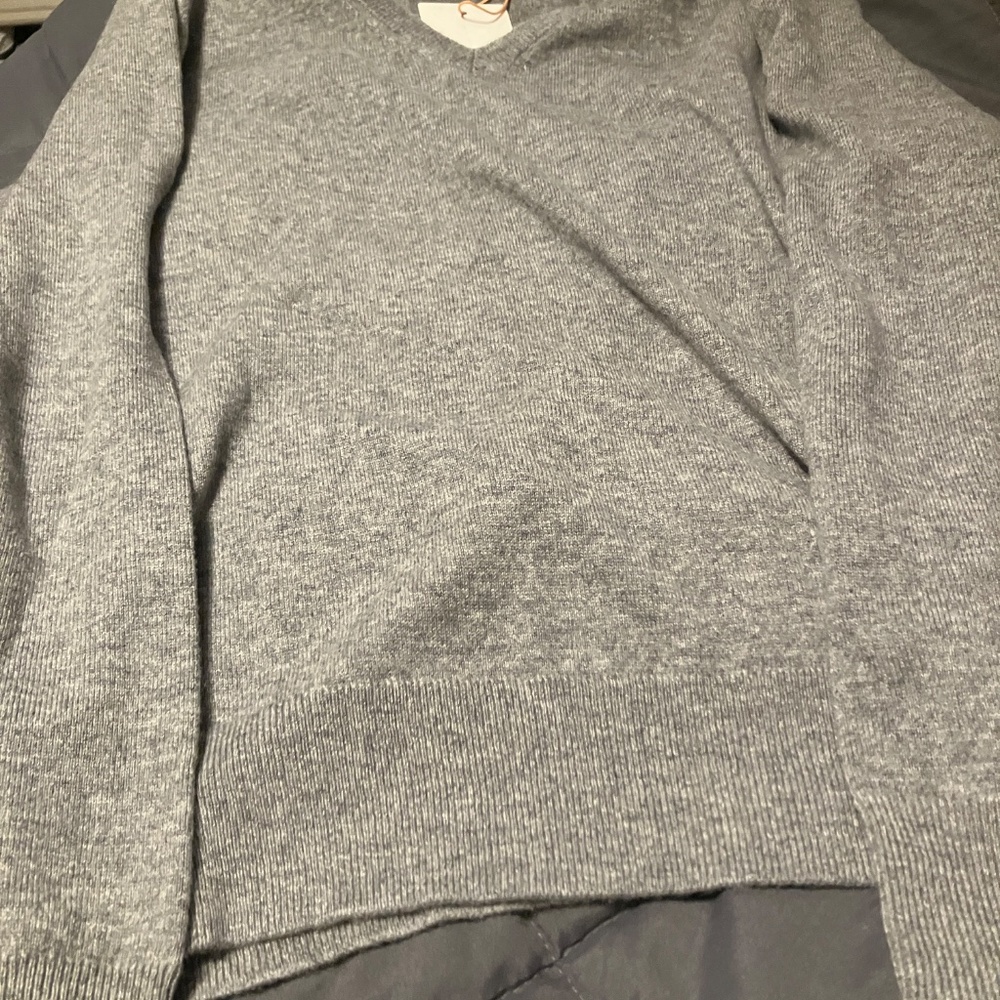 Quince Mongolian cashmere v-neck sweater gray women’s XL new with tags - Picture 2 of 6